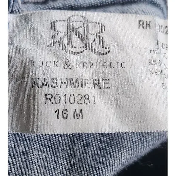 Rock & Republic Women's Straight Skinny Darkwash Jeans Size 16 - Picture 8 of 8